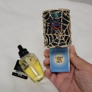 New Bath & Body Works Halloween Gemstone Spider Web Nightlight Plug In w Refill